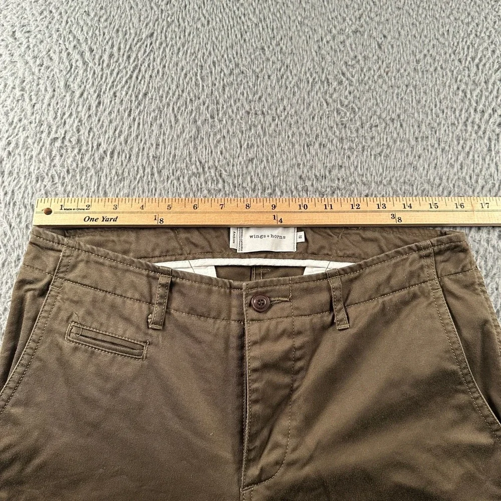 wings+horns Pants Mens 31 Brown Cotton‎ Chino Straight Leg Made in Japan